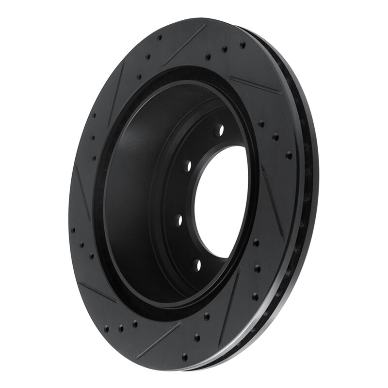 Nissan NV1500 Brake Rotor (1) - Rear Right - R1 Concepts - Drilled & Slotted - Black - `12-`21